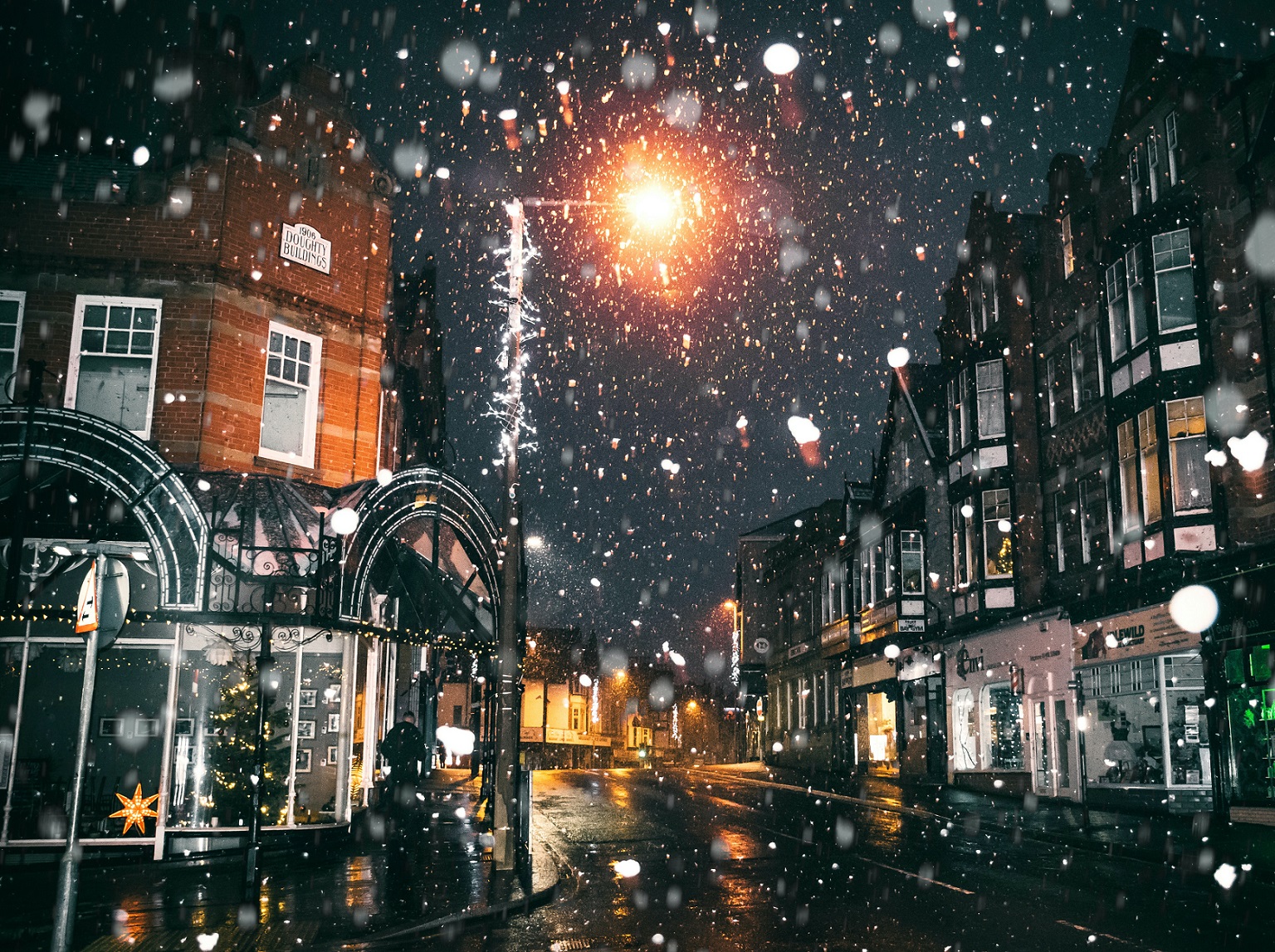 Snow fall and Night